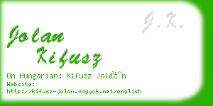 jolan kifusz business card